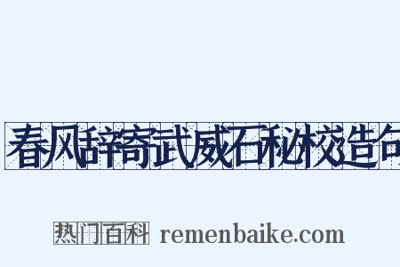 春风辞寄武威石秘校造句是什么意思的图片